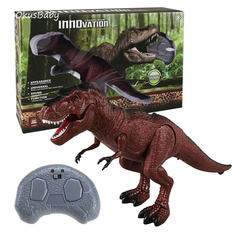 

Электрический динозавр с дистанционным управлением, тираннозавр рекс, трицератопс, электрическая Имитация животных, игрушки с искусственными глазами и открытым ртом