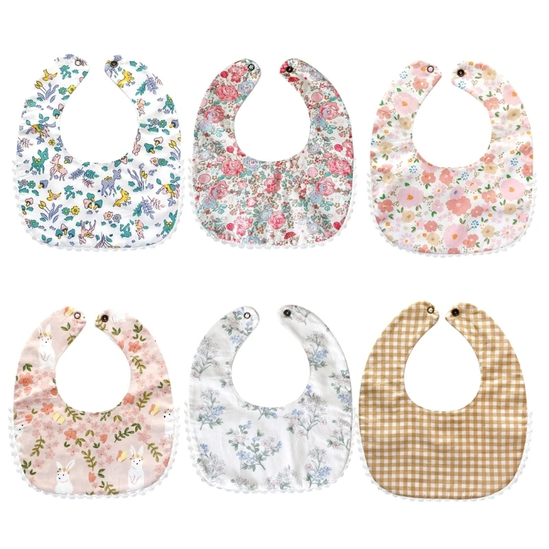 

Newborn Feeding Bib Fashion Print 360°Bib Baby Neutral Gender Soft Burping Cloth Drop shipping