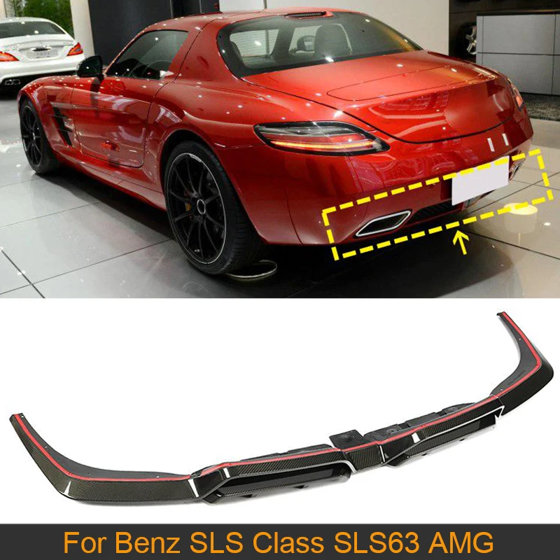 

SLS63 Carbon Fiber Rear Bumper Diffuser Lip Spoiler For Mercedes-Benz SLS Class SLS63 AMG 2010-2013 Car Rear Bumper Diffuser