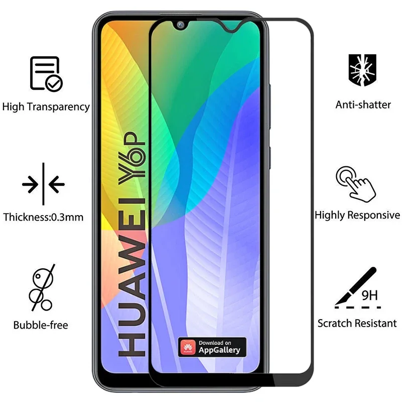 Защитный чехол из закаленного стекла 9d для huawei y6p на huaweiy6p y 6p y6 p yp6 6yp p6y защитная