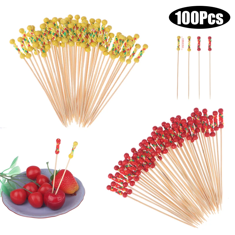 

100 шт., декоративные палочки-вилки для фруктов