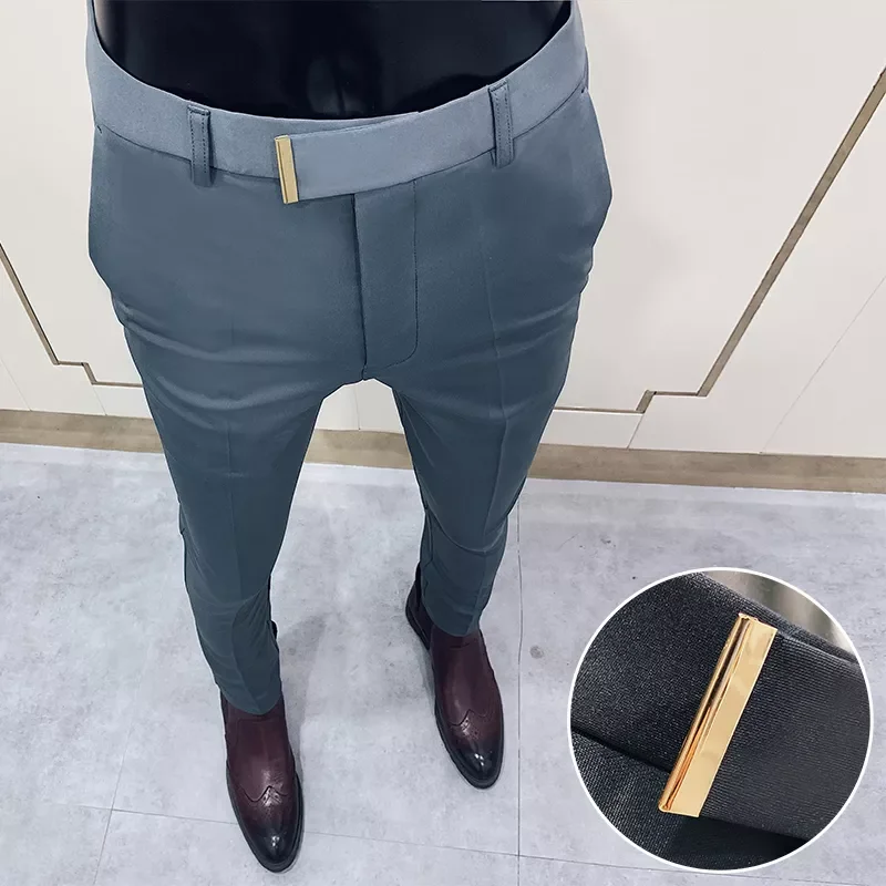

Free shipping Spring Summer Men Pants Slim Korean Men Elasticity Casual Pants Fashion Business Dress Pants Male Wedding Party Su