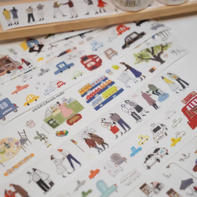 Фото Wanle Studio My Daily Life Girl Us Cars Die Cut Washi Yupo Ленты Товары для рукоделия DIY Скрапбукинг Изготовление карт Декор План Стикеры №1