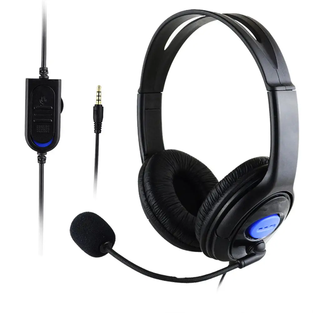 

PS4 Gaming Headset Adjustable Omnidirectional Microphone Noise Reduction 3.5mm Plug Wired Earphone With Volume Controller