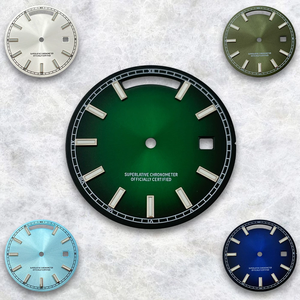 Новый стиль 31 мм циферблат с логотипом S зеленый светящийся подходит для часов 8285
