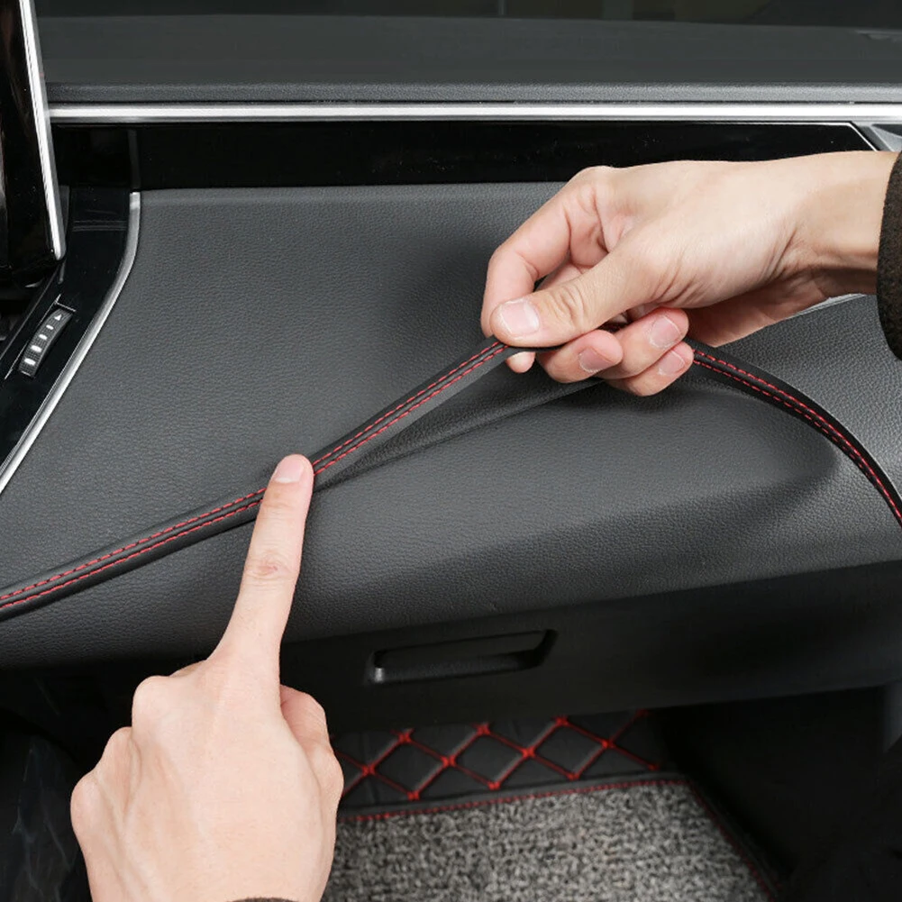 

Car Interior PU Leather Decor Strips Car Dashboard Line Strip Moulding Trim DIY Modifications Decoration Strips Red/White/Blue