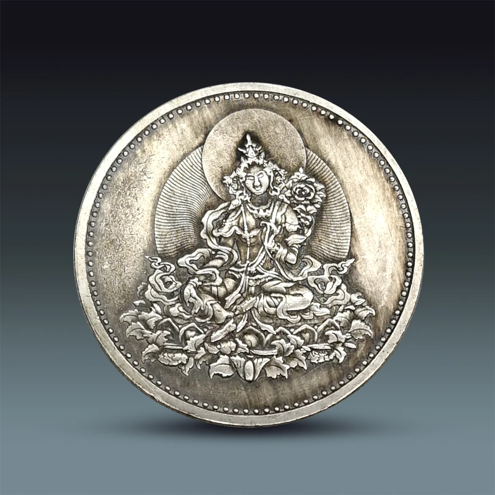 

Металлическая медаль с сутрой амитата, бронзовое украшение Будды с резьбой по дереву, Памятная коллекция