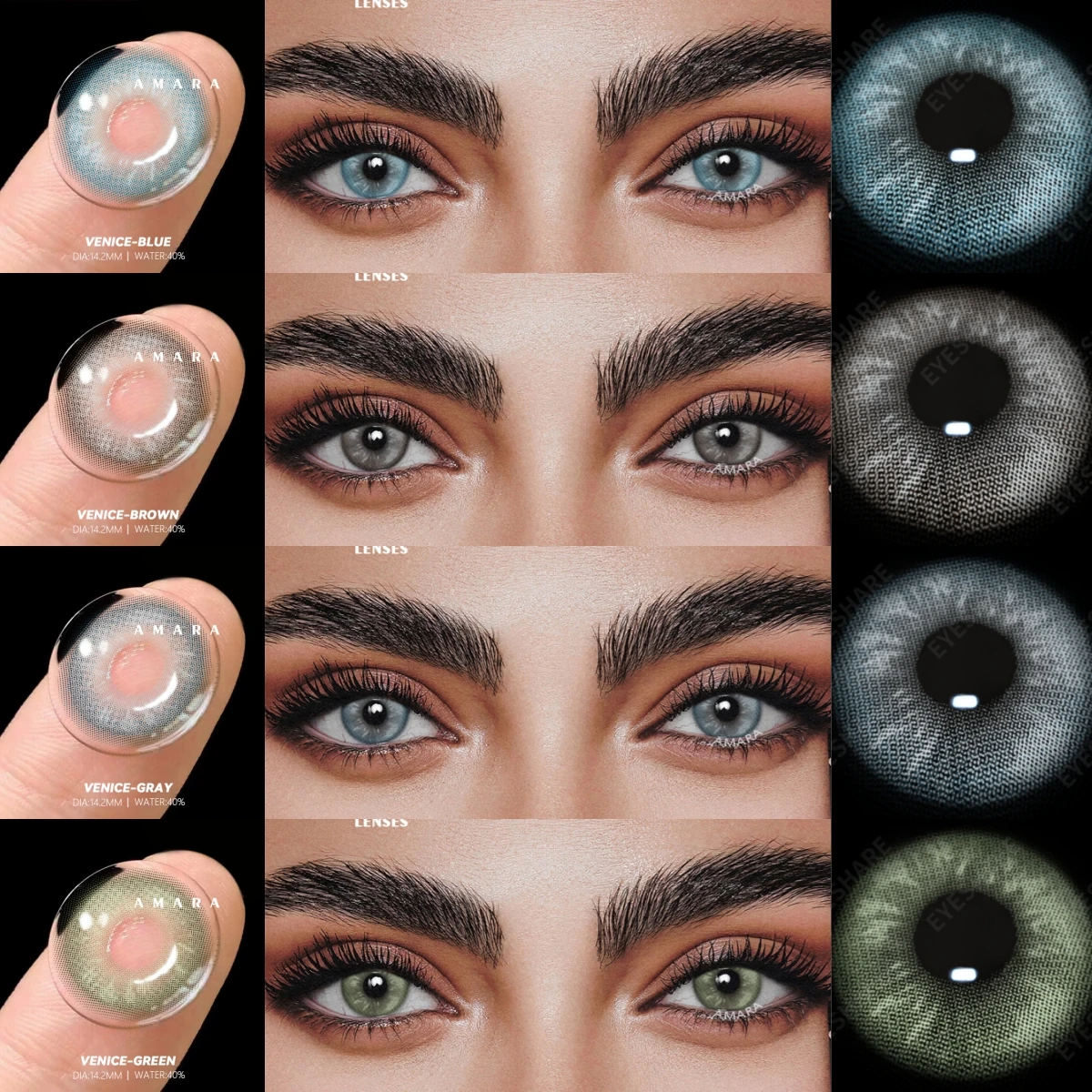 

AMARA 2pcs New Natural Color Contact Lenses for Eyes Green Contact Lens Yearly Fashion Blue Contact Lens Colored Eye Contacts