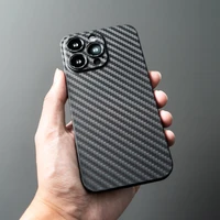 carbon fiber pattern ultra slim pc case for iphone 13 12 pro max mini 11 pro max 8 7 plus x xs xr lens protection phone cover