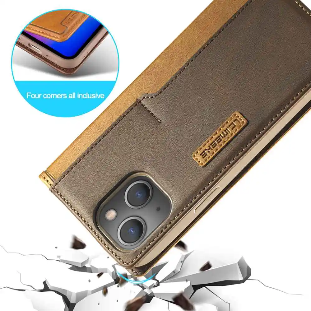 Book Case for iPhone 14 13 12 11 Pro Max Mini Case Leather Wallet Flip Case for iPhone X XR XS Max 6S 7 8 14 Plus SE 2020 Cover