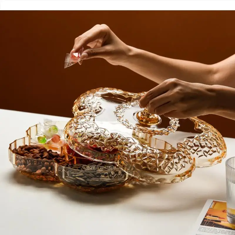 Акриловая коробка для сушеных фруктов поднос в форме цветка закусок конфет с