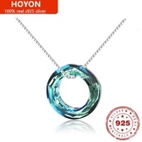 hoyon crystal trend pendant real s925 silver circle luxury necklaces 2022 jewelry fashion fashion clavicle chain free shipping