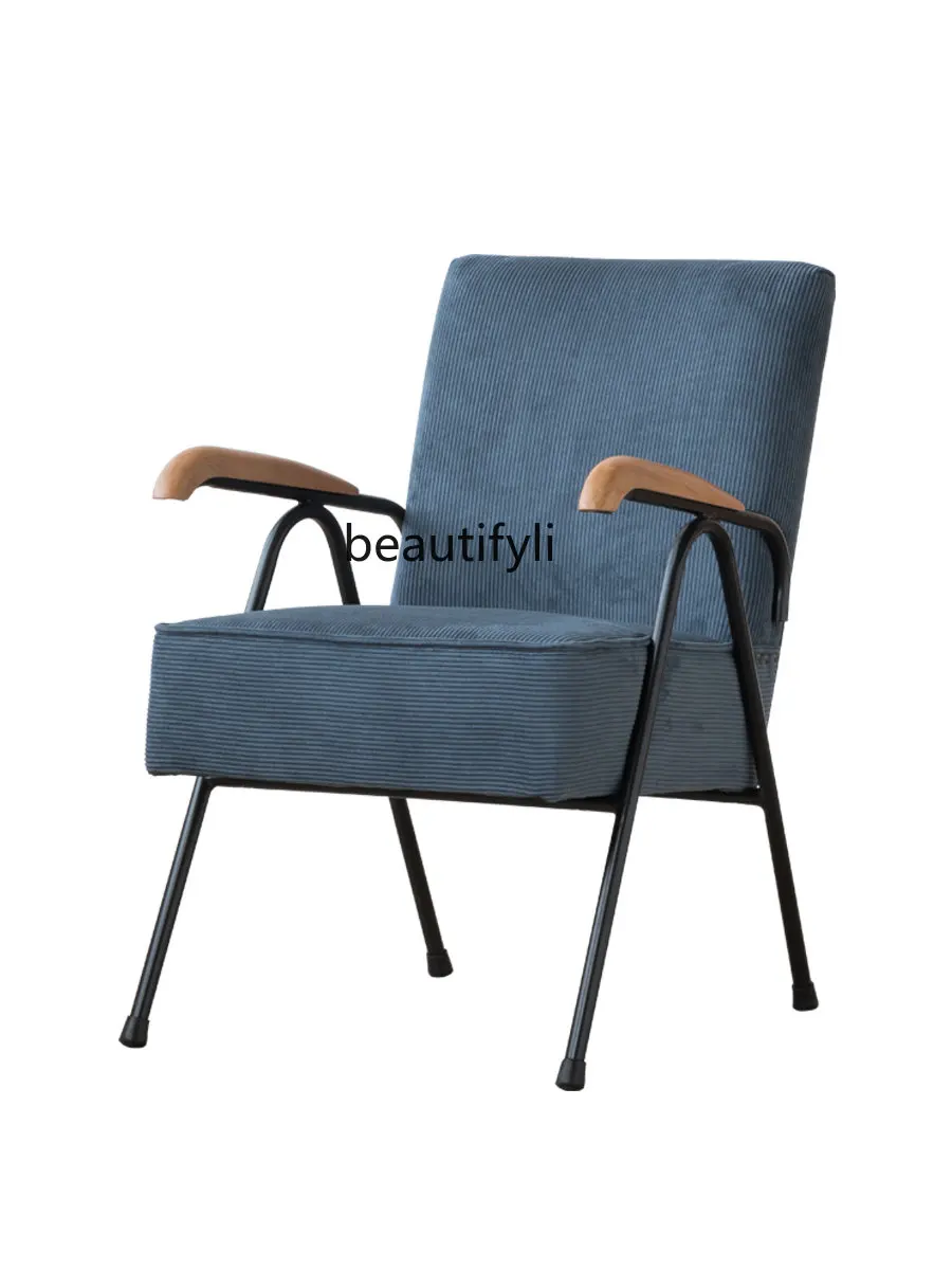 

zq Single-Seat Sofa Chair Iron Retro Leisure Chair Living Room Balcony Bedroom Comfortable Chair
