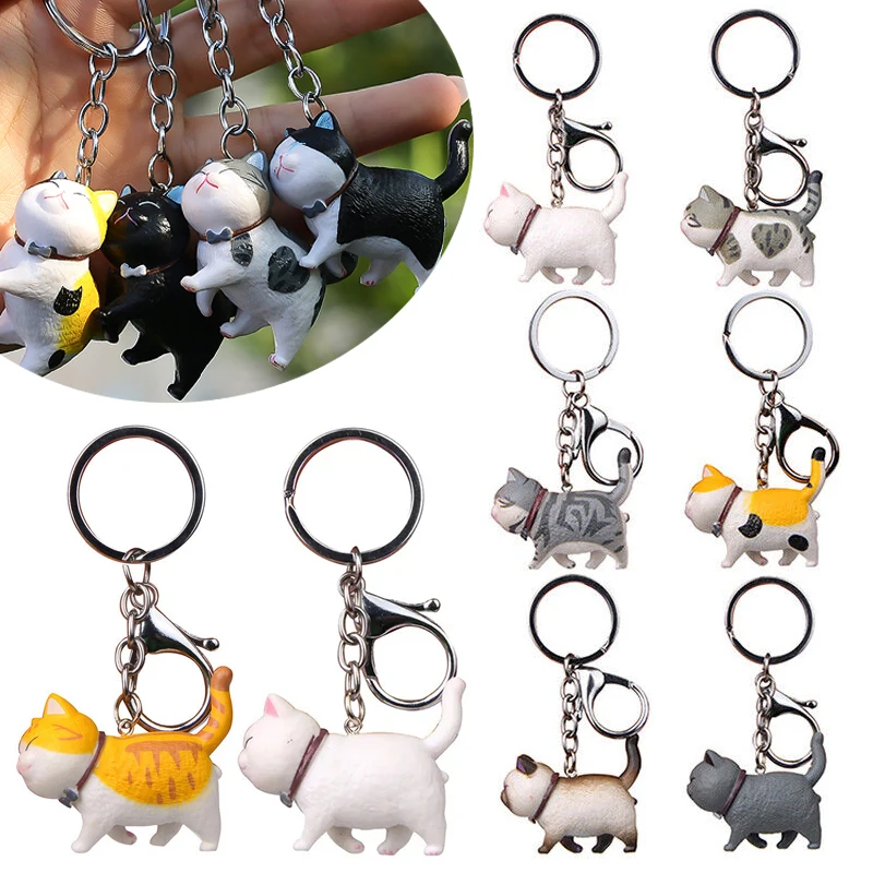

Модные милые Брелоки для ключей с милым рисунком жирной кошки, Брелоки для ключей с подвеской в виде автомобильной сумки, креативные брелок...