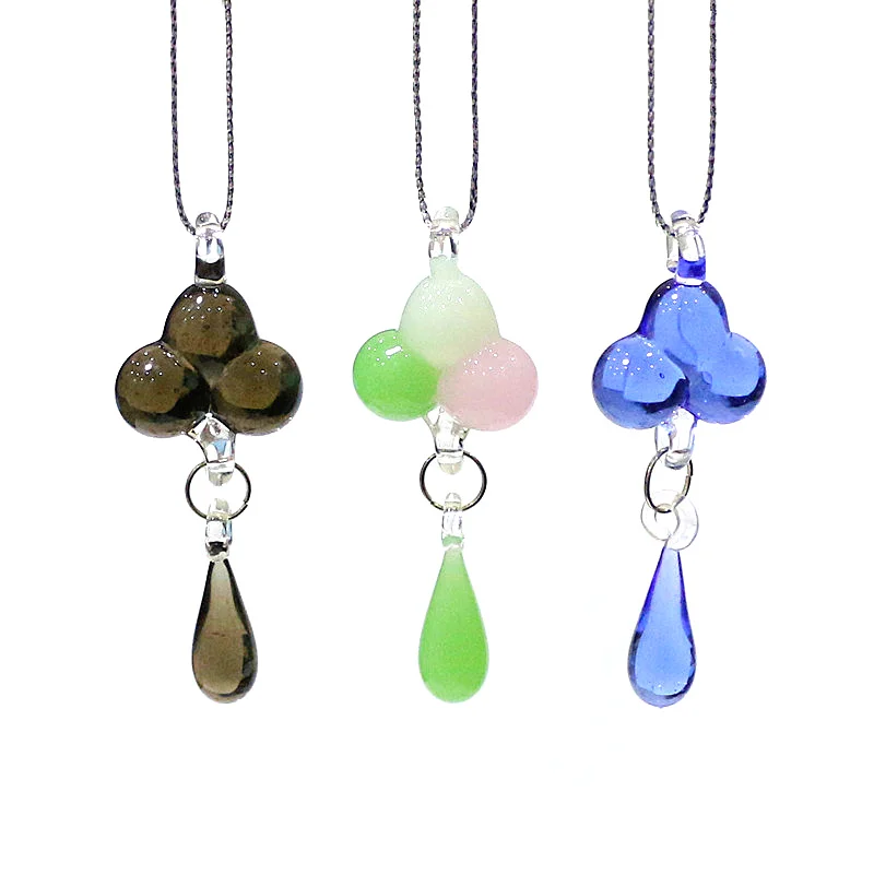 

2pcs Kawaii Cloud Rain Charms Glass Pendant Creative Cute Diy Girls Women Jewelry Necklace Earrings Bracelets Making Accessories