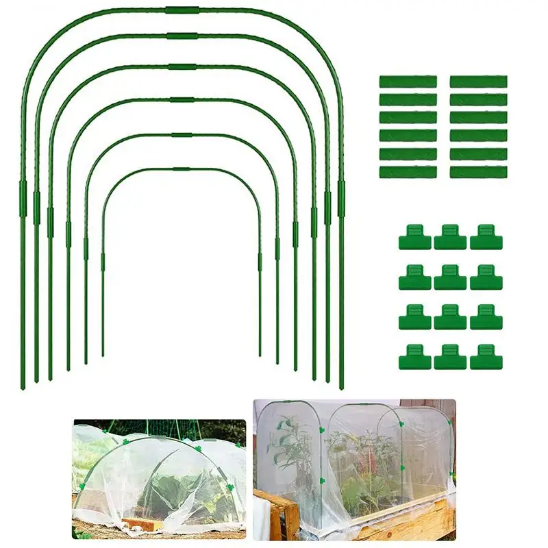 

Grow Tunnel For Greenhouse Reusable Greenhouse Row Cover Clips Gardening Houses Growing Frame Garden Hoops Frame For DIY Plant