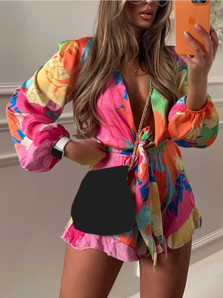 

Женский летний комплект из 2 предметов, Повседневный Кардиган с длинным рукавом и шорты