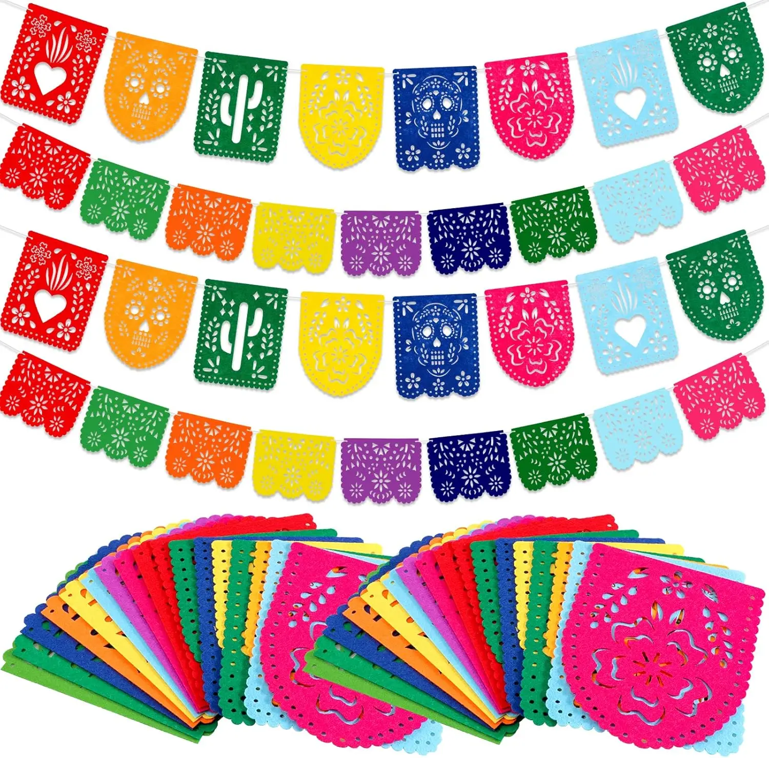 

Мексиканские флажки Papel Picado из фетра