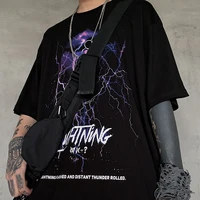 2022 men t shirt hip hop streetwear thunder lightning t shirt harajuku tshirts summer short sleeve casual cotton black tops tees