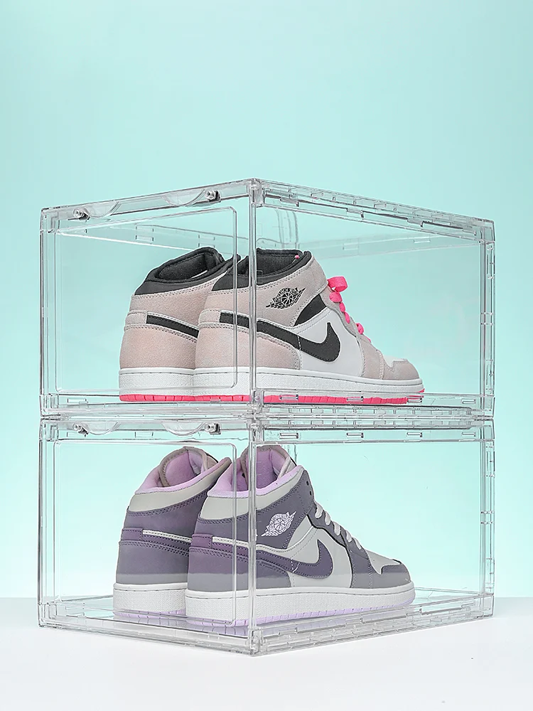 Прозрачная коробка для хранения обуви стеллаж кроссовок утолщенный