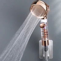 3 function spa shower head with switch stop button high pressure anion filter bath head water saving shower bathroom accessories