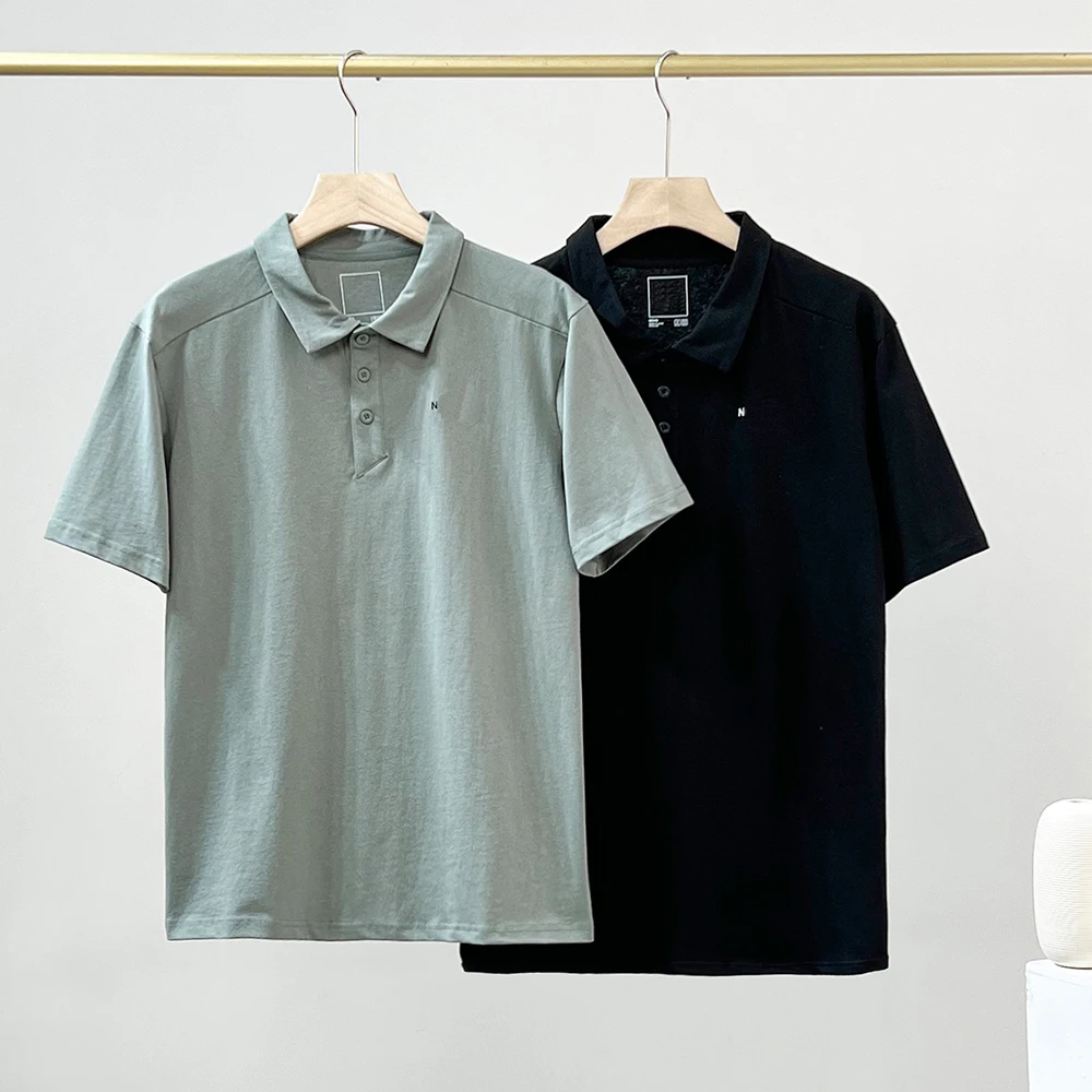

America Brand Face embroidery logo button polo collar short-sleeved T-shirt couple Men Women Tshirt 100%Cotton high quality