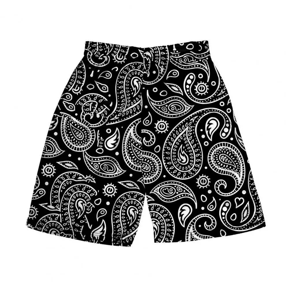 

Men Shorts Print Elastic Waist Deep Crotch Comfortable Swimming Shorts for Holiday
