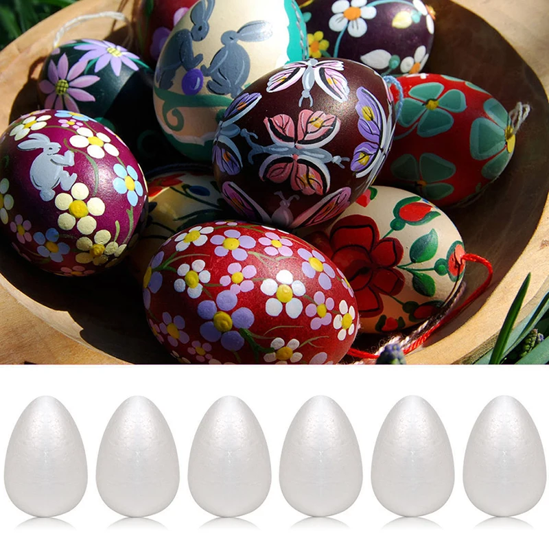 

10Pcs 3/4/5/6/7cm DIY Styrofoam Easter Egg Foam Crafts for Easter Baby Shower Party Decor Styrofoam Eggs DIY handmade materials