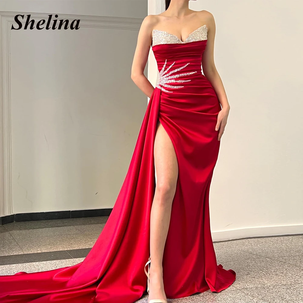

Стильные платья Shelina для выпускного вечера с блестками, V-образным вырезом, плиссированные, с открытой спиной, модные вечерние платья, платья для вечеринок, индивидуальная Настройка
