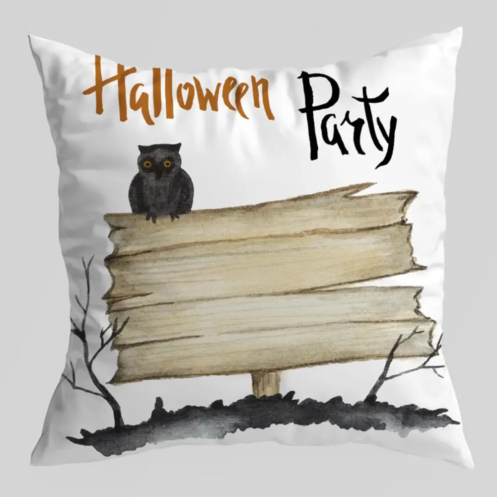 

Bat Themed Pillowcase Festive Halloween Pillow Covers Spooky Pumpkin Bat Ghost Patterns for Home Decoration Party Gifts Festive