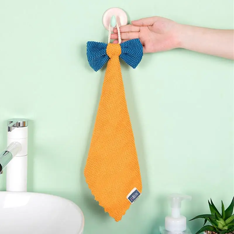

Highly Absorbent Bows Thoughtful Lanyard Not Easy To Shed Hair Not Fading Wipe Towels Cute And Playful Design Clean Towels
