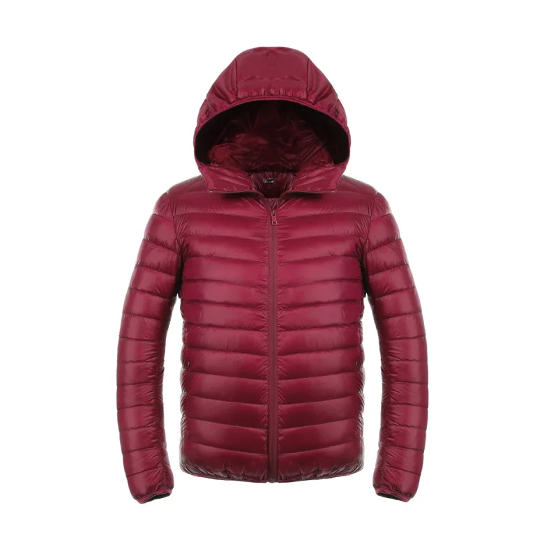 Men's Down Jacket 2016 New Men Short Ultra-thin Lightweight Coats Solid Hooded Waterproof White Duck Down Parkas Outerwear M416