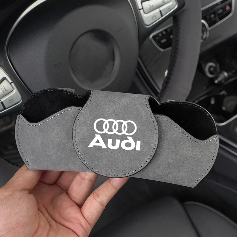 1 шт. Автомобильный логотип замшевый футляр для хранения очков Audi Sline A3 A1 A4 A6 B8 A5 B7 C7