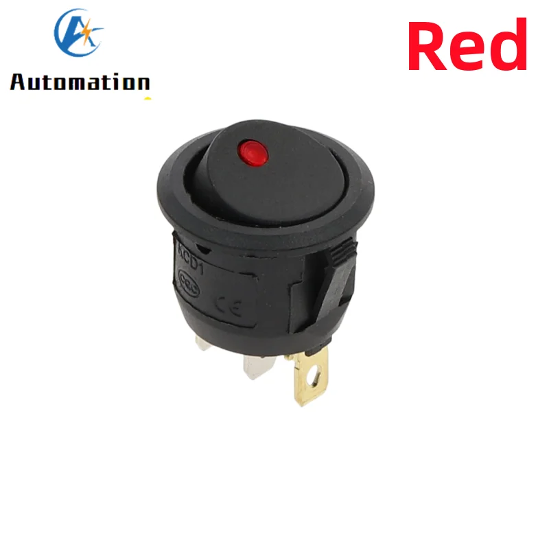 

3 контакта со светодиодным выключателем 20A 12 В/6A 220 В водонепроницаемый переключатель «кошачий глаз» автомобильный круглый Кулисный переключатель SPST ВКЛ-ВЫКЛ