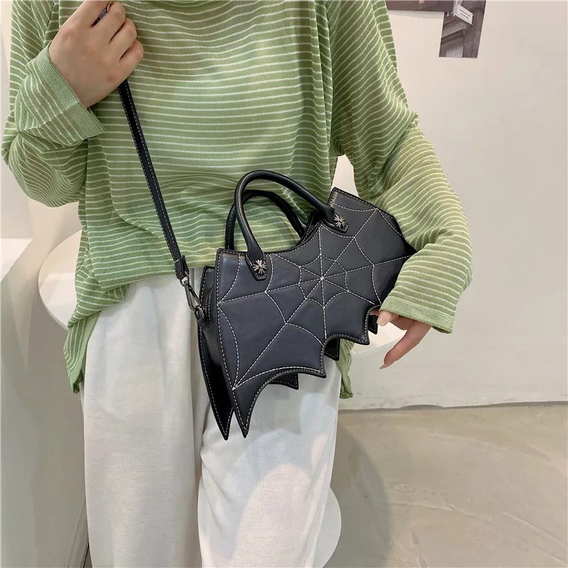 Bat Handbag For Women Crossbody Satchels Fashion Creative Spoof Fun Halloween Personality Girl Trend Pu Leather Messenger Bag