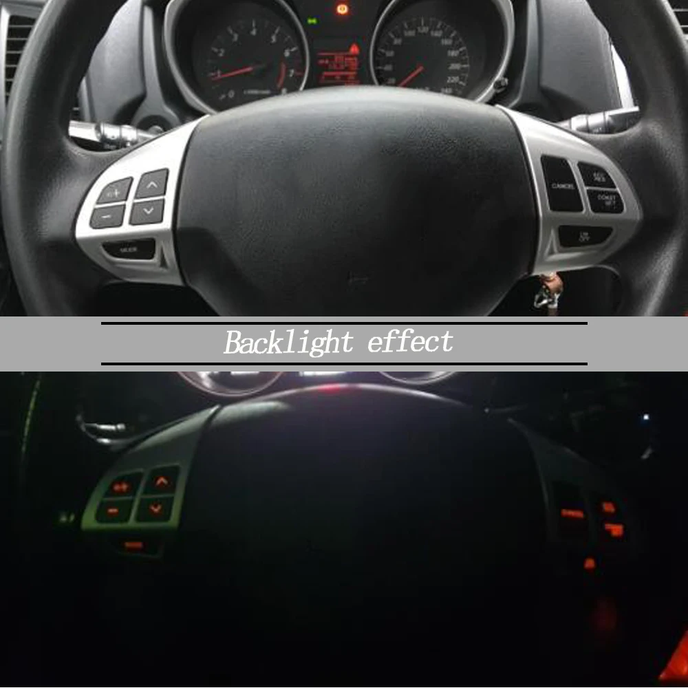 Серебряные кнопки на руль для переключателя круиз-контроля Mitsubishi ASX Outlander XL 2007-2012