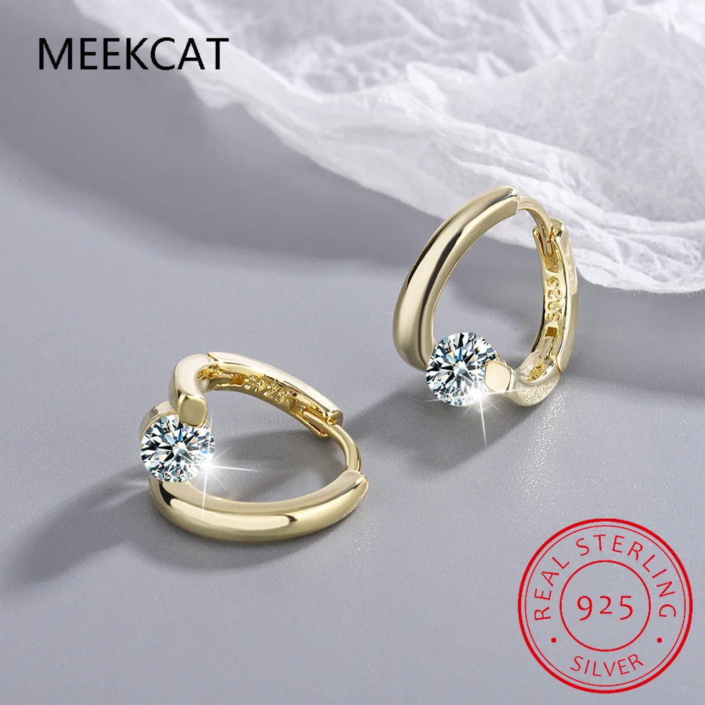 Серьги-кольца из серебра 925 пробы с витым дизайном, 6,5 мм, с муассанитом D VVS1, сверкающие, как бриллианты, женские, роскошные, ювелирные изделия, подарок (art.: 3920db05ffde1) - 3920db05ffde1