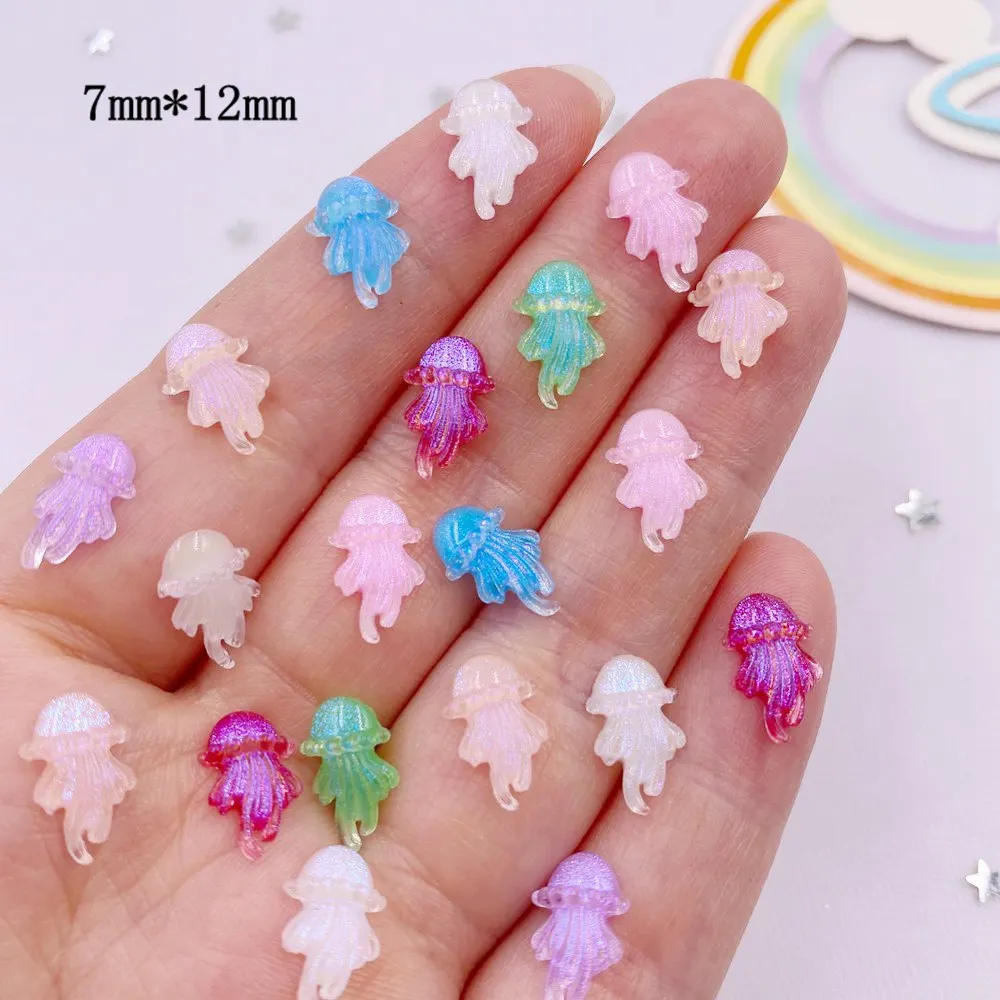 100 шт. красочные блестящие мини-желе цвета медуза художественные ногти с плоской