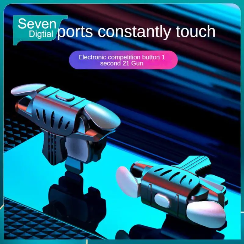 

Six Fingers Linkage Controller Triggers Comfortable Portable Gamepad Trigger Black For Pubg Shooter Joystick Mechanical Alloy