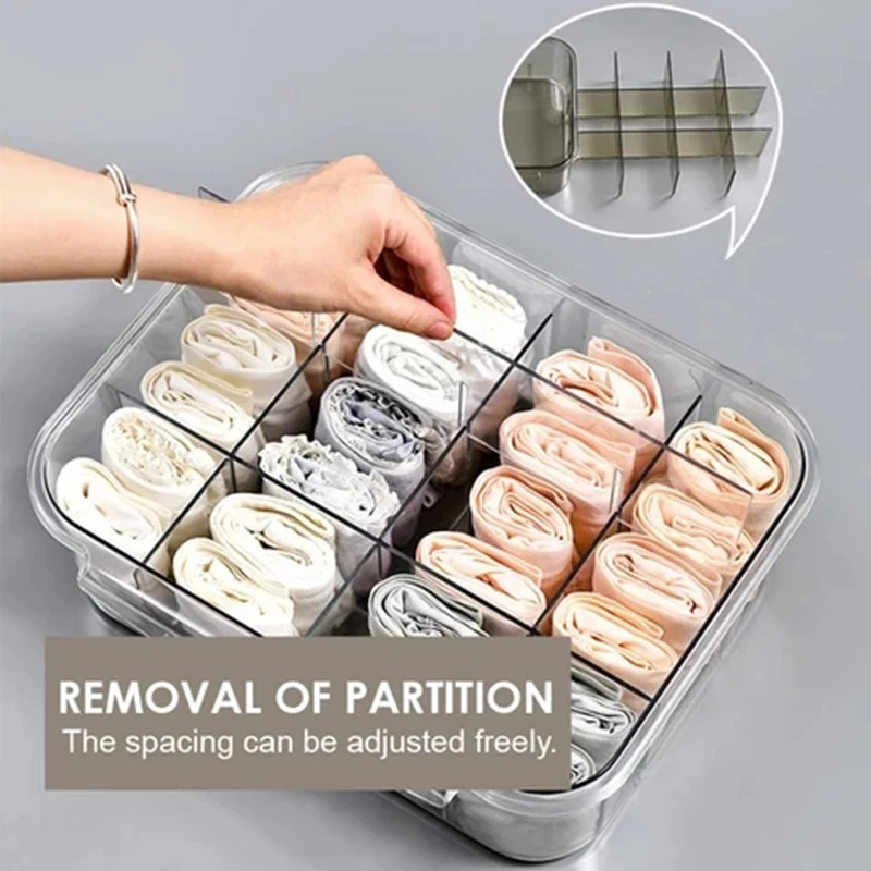 

Clothes Storage Box Drawer Underwear Socks Underwear Storage Box Closet Organizer Household with Divisions Sundries Organizer