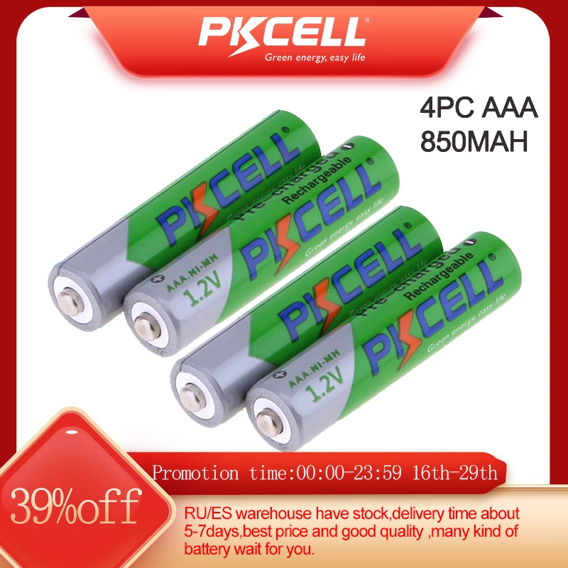 2/4/8/12/28/50Pcs PKCELL AAA Battery 3A 1.2V Ni-MH AAA Rechargeable Battery Batteries low self discharging aaa Batteries 850mAh