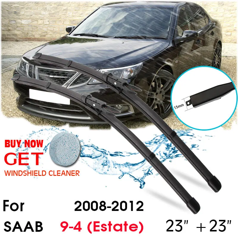 

Car Blade Front Window Windshield Rubber Silicon Refill Wiper For SAAB 9-4 (Estate) 2008-2012 LHD / RHD 23"+23" Car Accessories