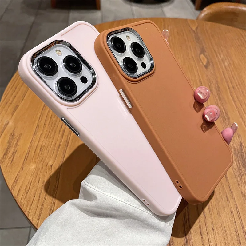 

Luxury Silicone Solid Color Phone Case For iphone 14 13 12 11 15 pro max Shockproof Cases For SE2020 7 8 Pus X Xs XR Soft Cover