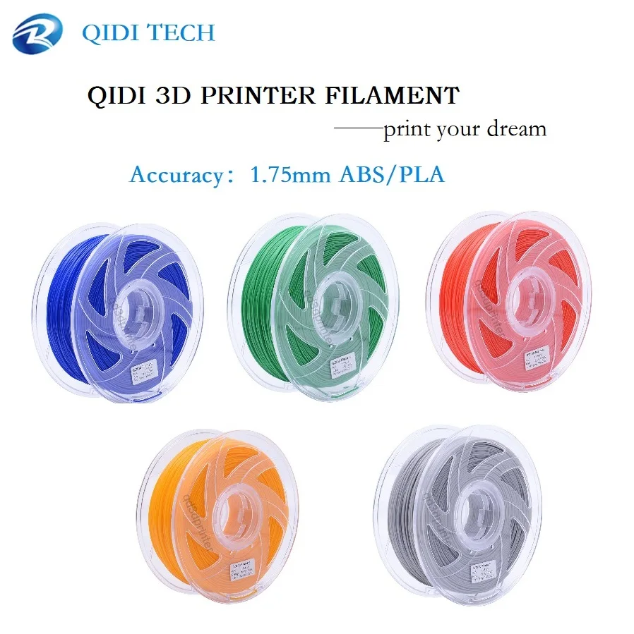 Наполнители для 3D-принтера QIDI TECH, PLA/ABS, 1,75 мм, 1 кг, катушка, материал для 3d-печати для 3D-принтера