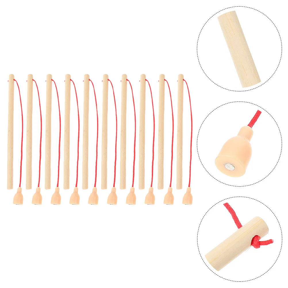 

10Pcs Wooden Toys Toys Wear-resistant Education Fishing Toys Wooden Fishing Rods
