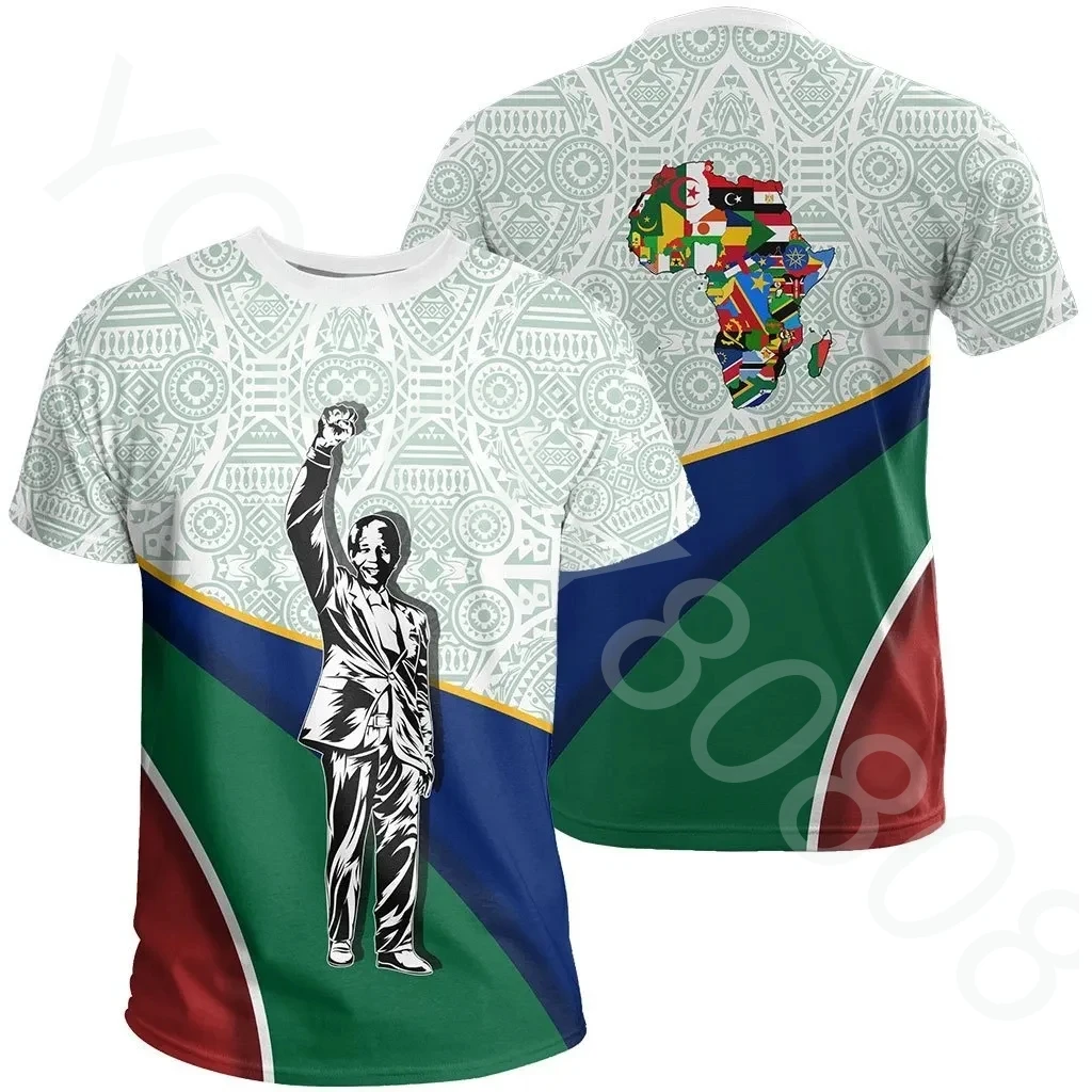 

New Africa T-Shirt Summer Print South Africa T-Shirt Nelson Mandela Madiba Casual Street Style Sports Men Clothing