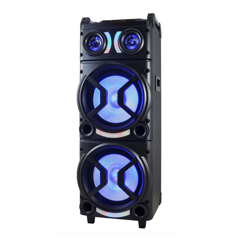

Double 12 inch portable party bluetooth speaker trolly