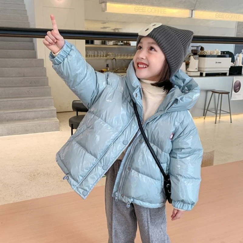 

Пуховик для девочек, куртка из хлопка, модель 2023, синий, теплый, Утепленная зимняя одежда для лыж, верхняя одежда, детская одежда