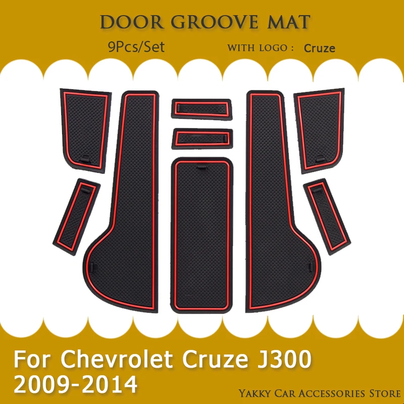 Door Groove Pad For Chevrolet Cruze Sedan Hatchback 2009~2015 Accessories Anti-Slip Gate Slot Mat Rubber Cup Cushion Car Sticker
