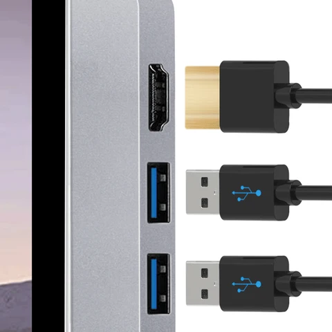 Док-станция 6-в-1 Type-C «папа» к HDMI-совместиму SD для высокоскоростной передачи MicroSD для Surface Pro 8/9/X